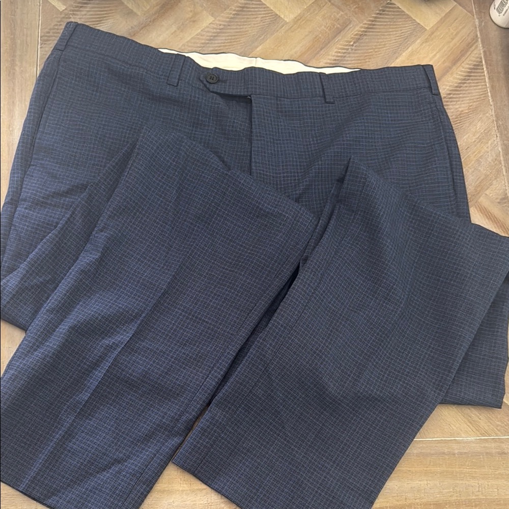 Brooks Brothers Navy Checkered wool Dress Pants
